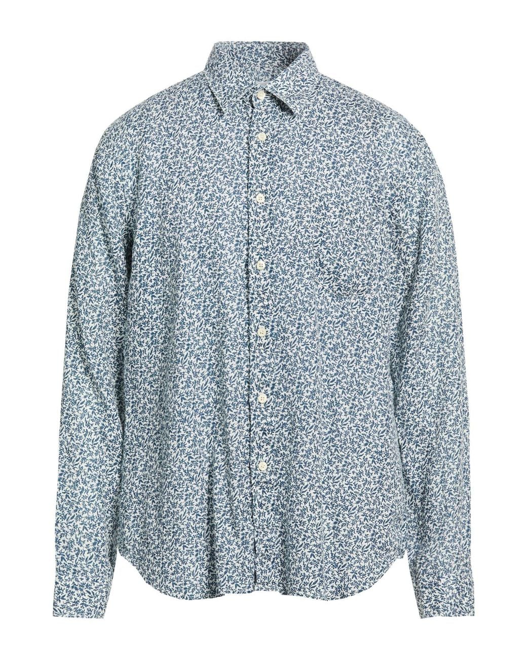 120% Lino Blue Shirt Linen for men