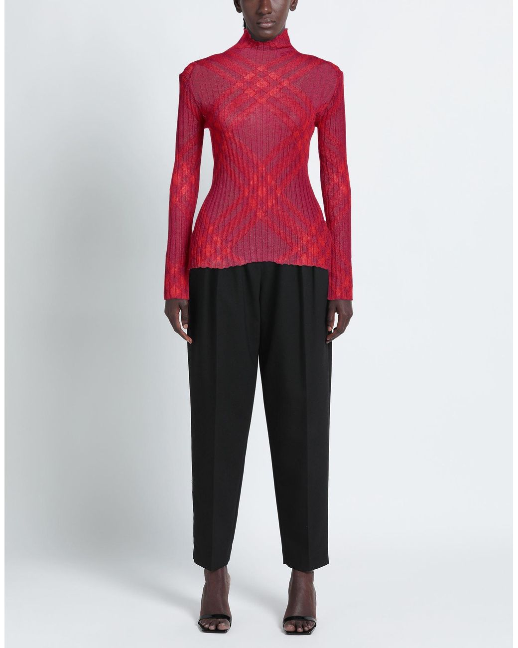 Col roulé Burberry en coloris Red