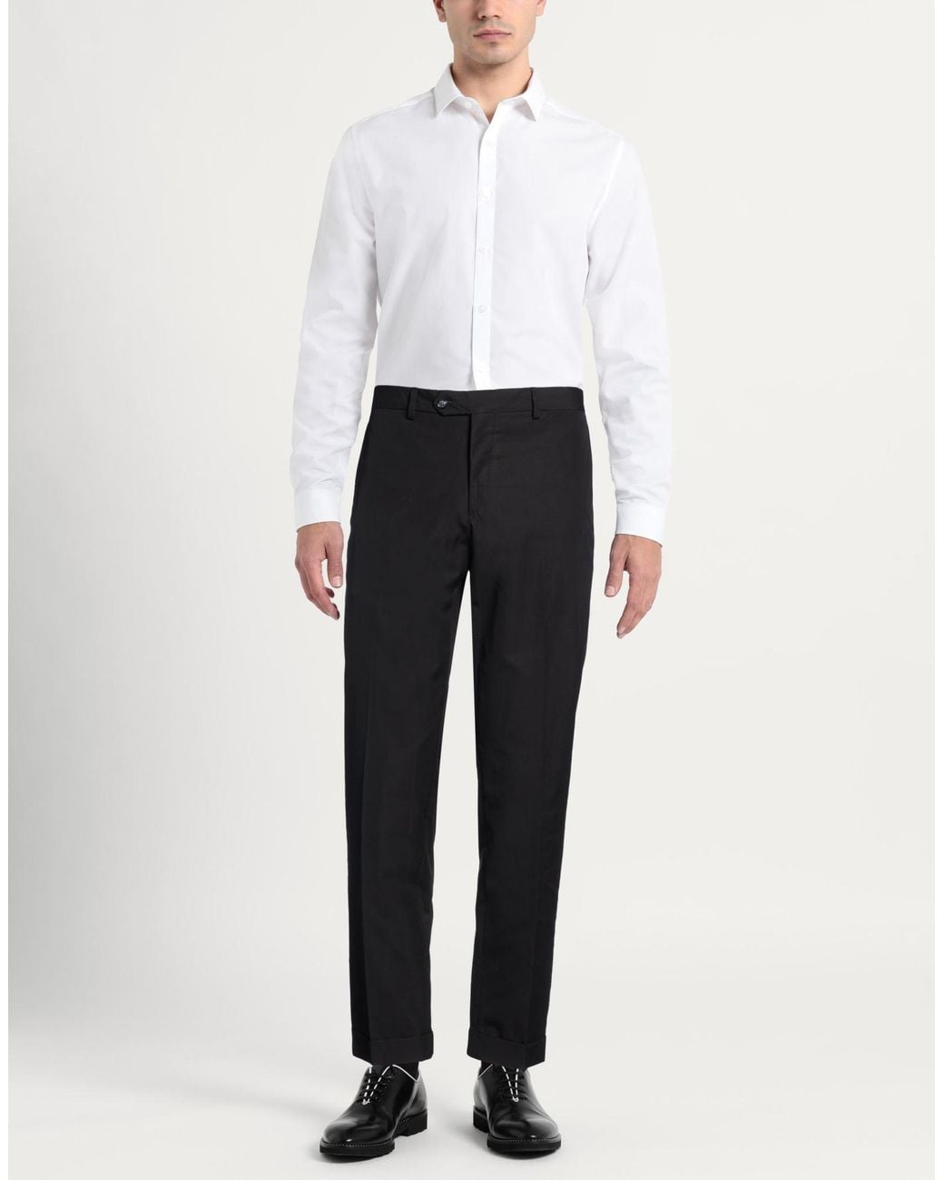 Barba Napoli Black Pants Polyester, Viscose, Elastane for men