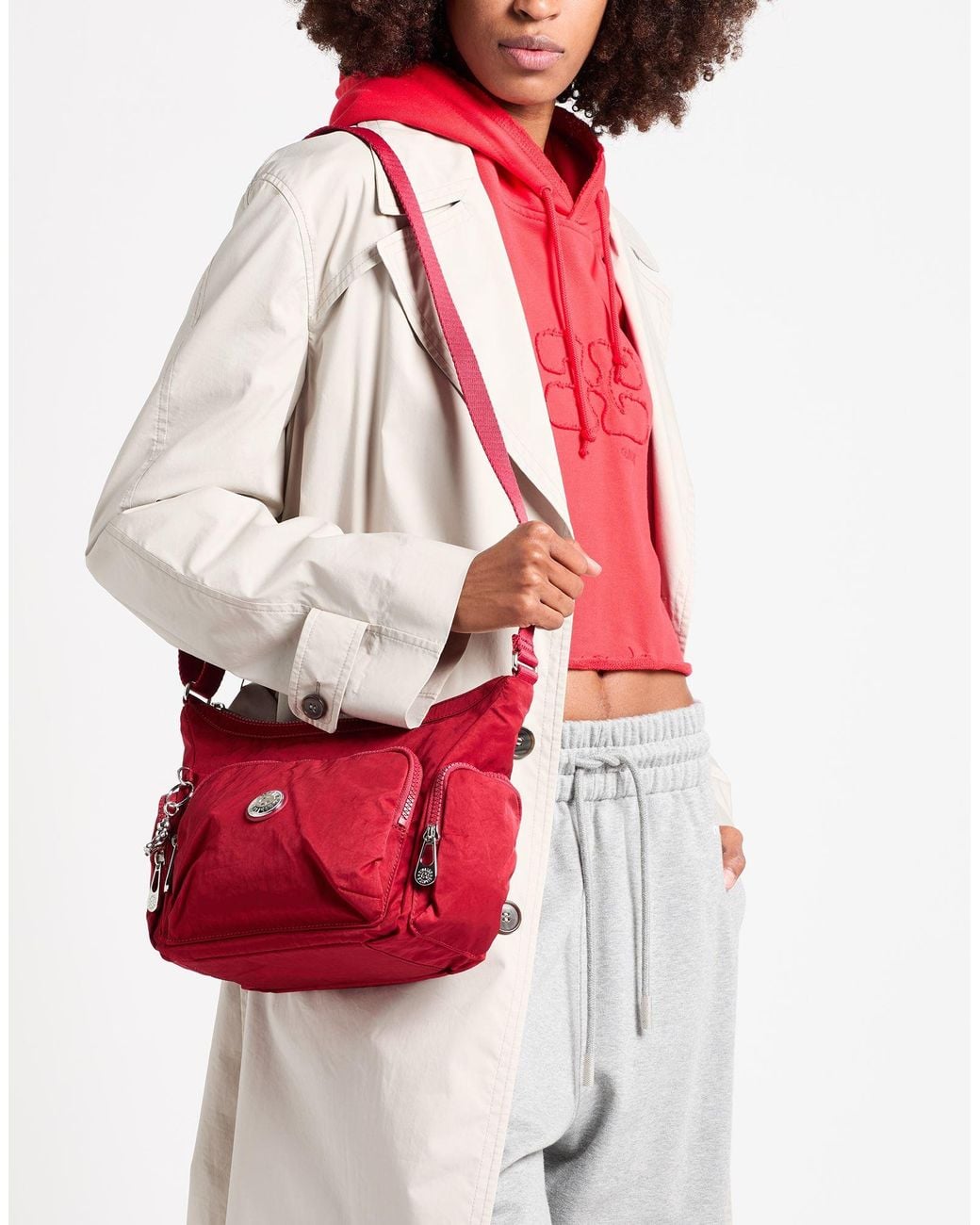 Kipling Red Cross-Body Bag Polyamide, Polyester