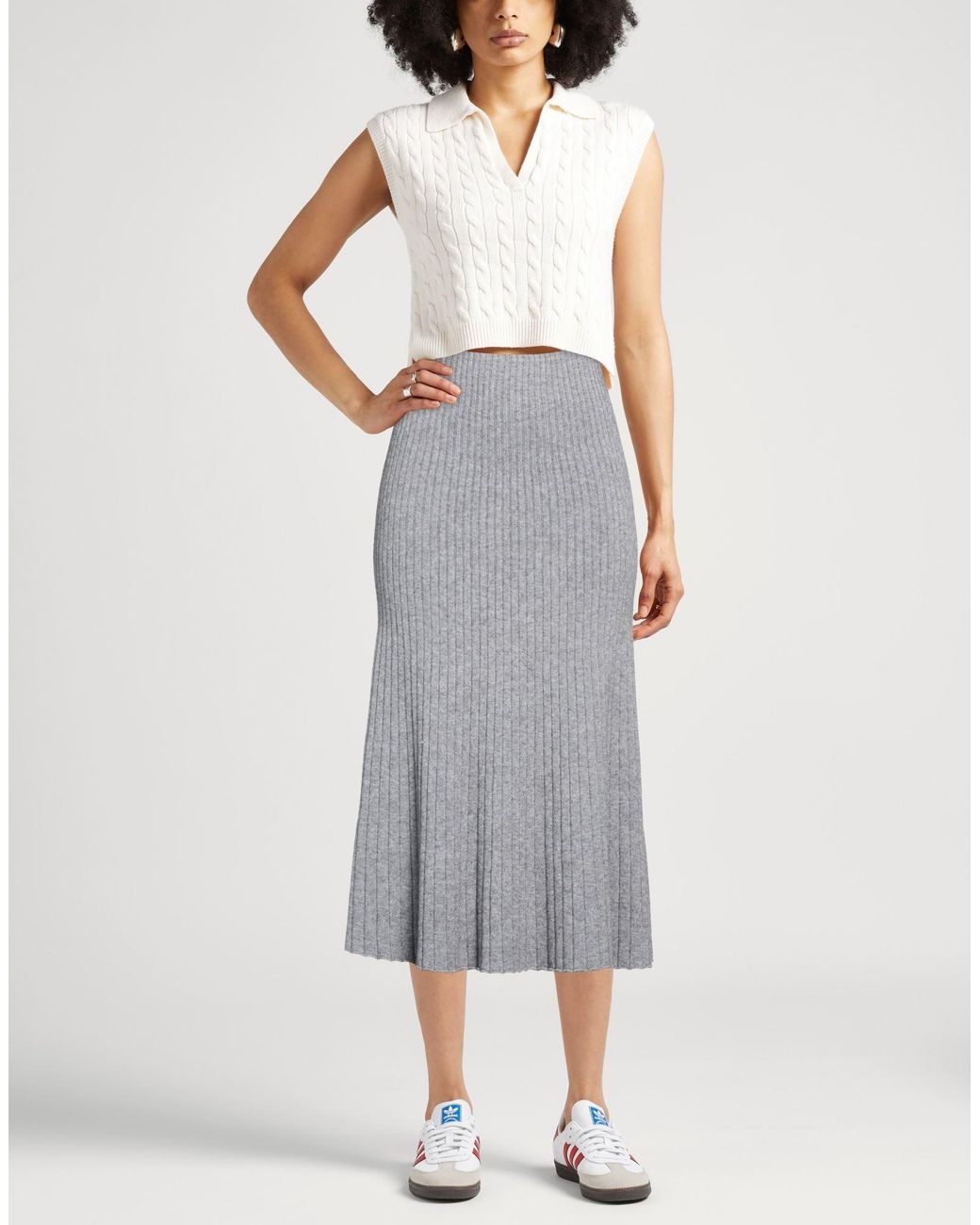 Caractere Gray Midi Skirts
