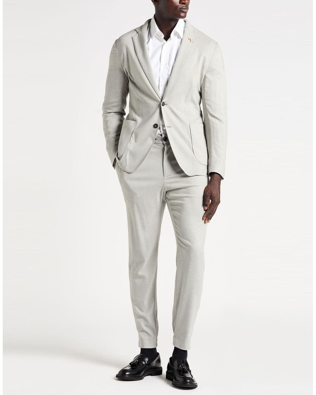 Tombolini Gray Suit Viscose, Polyamide, Elastane for men