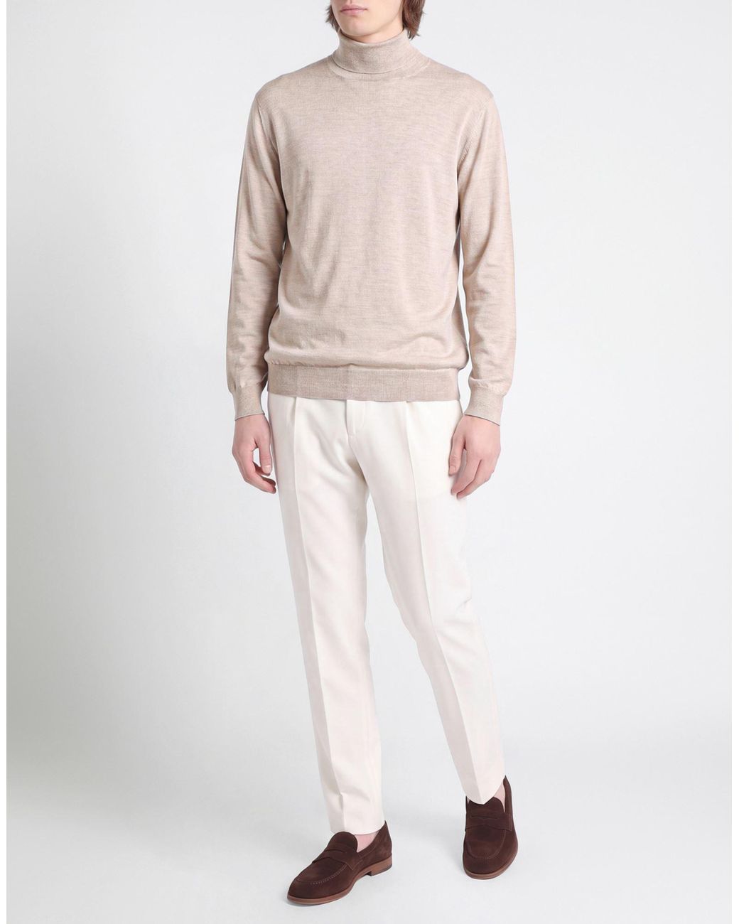 Fedeli Natural Turtleneck Cashmere, Silk for men