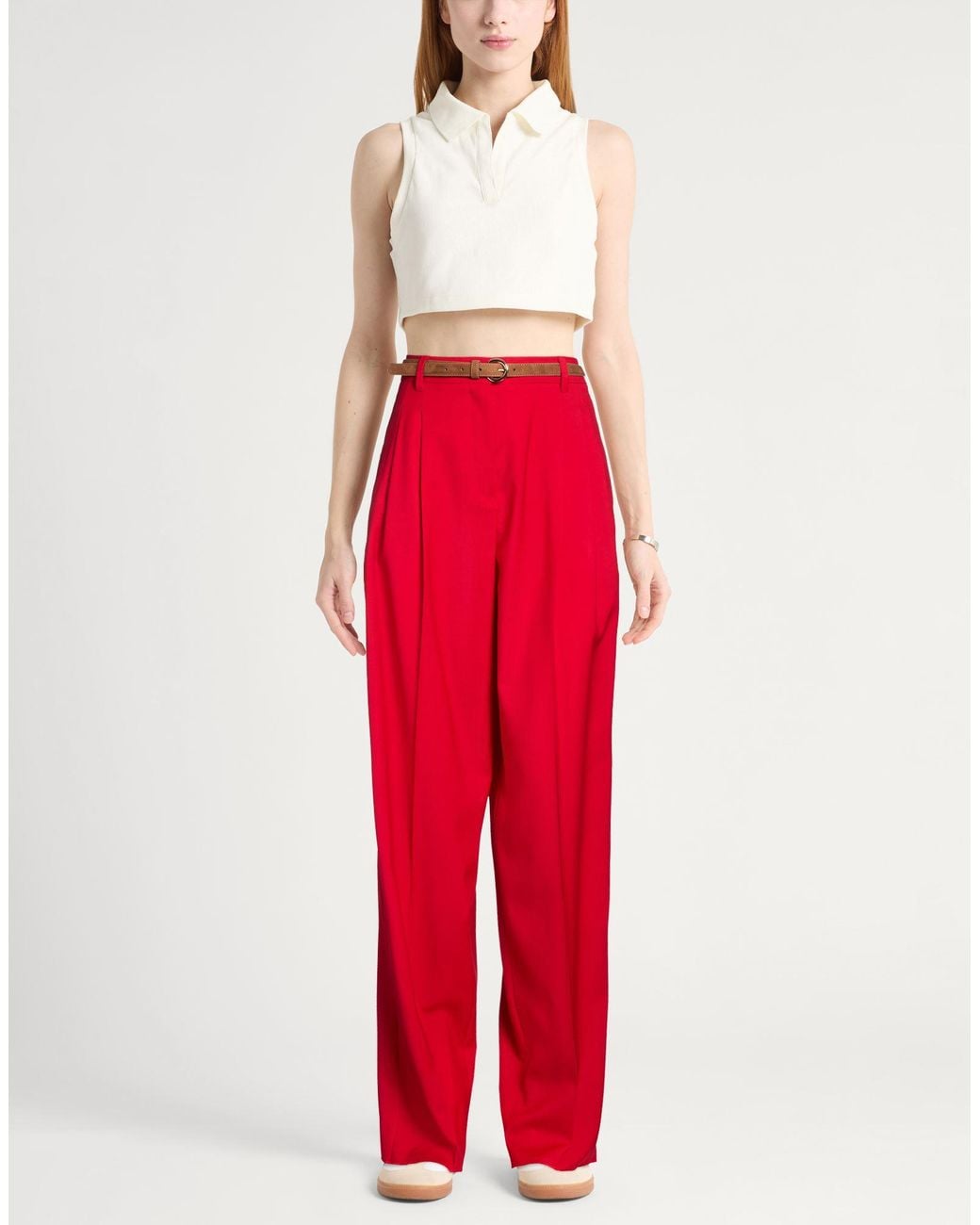 Max Mara Red Pants Virgin Wool