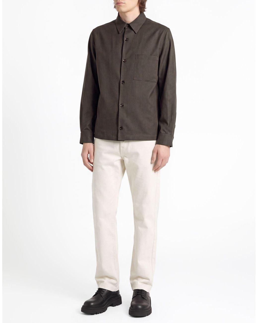 BE ABLE Gray Shirt Polyester, Virgin Wool, Elastane for men