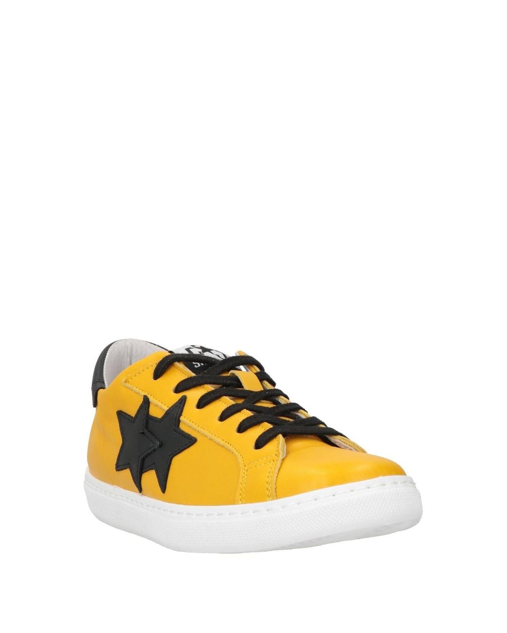 2 Star Yellow Sneakers Leather