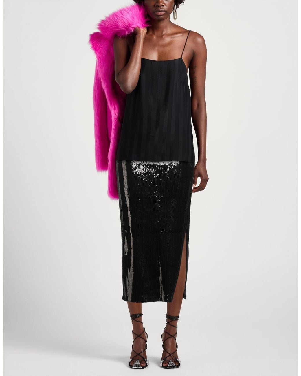 Boss Black Midi Skirt Recycled Polyester, Elastane