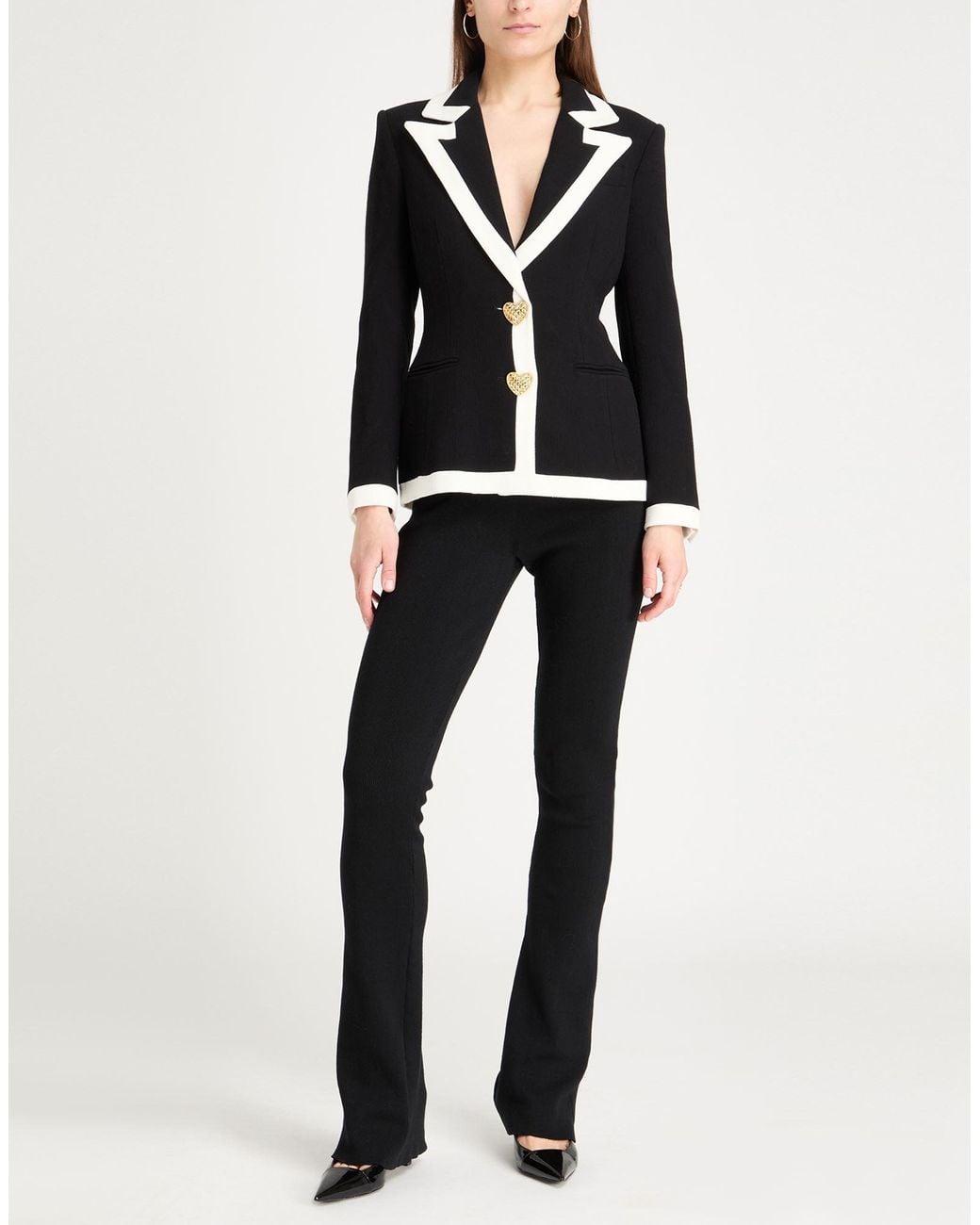 Moschino Black Blazer Viscose, Wool, Elastane