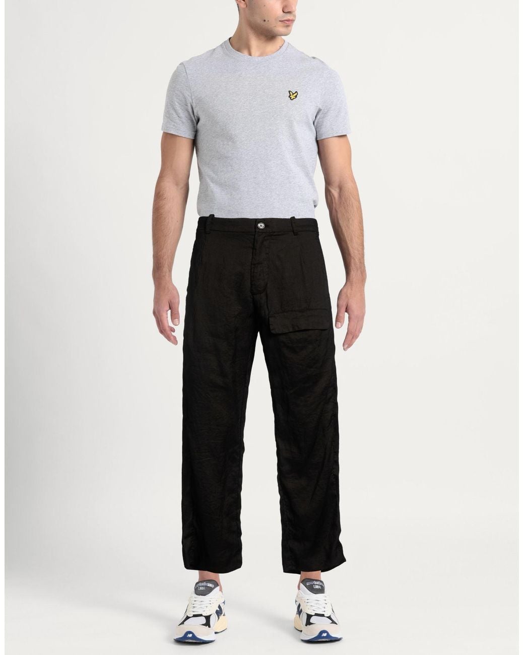 Masnada Black Pants Ramie for men