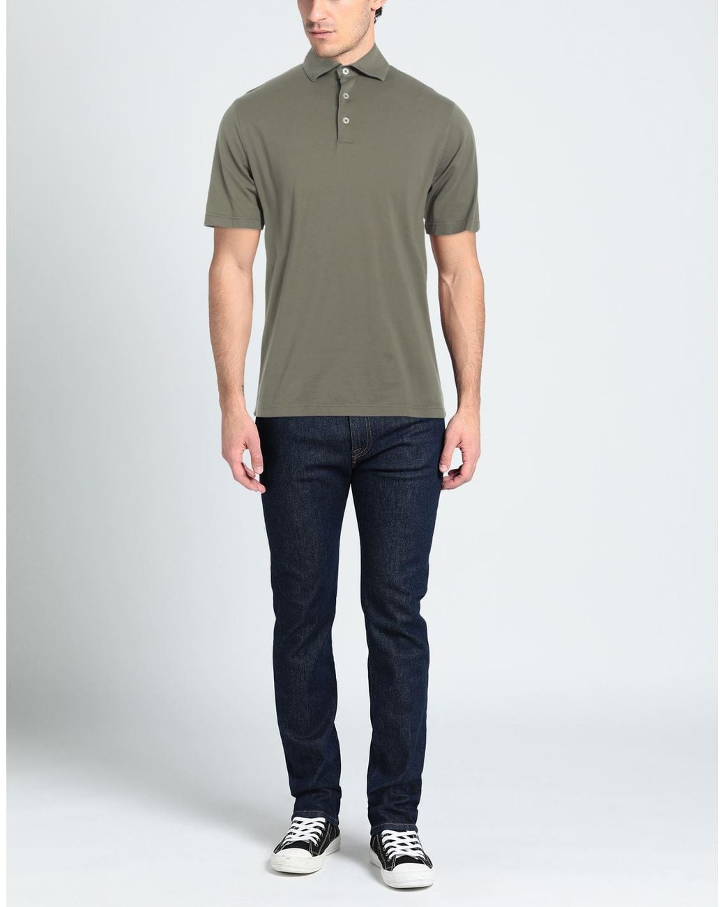 FILIPPO DE LAURENTIIS Green Polo Shirt for men