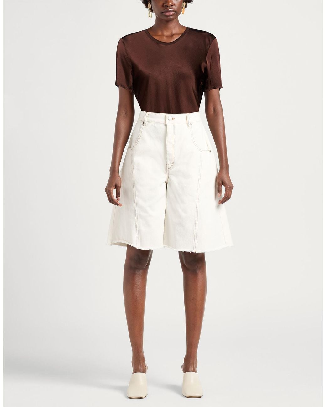 Manila Grace Brown T-Shirt Viscose, Elastane