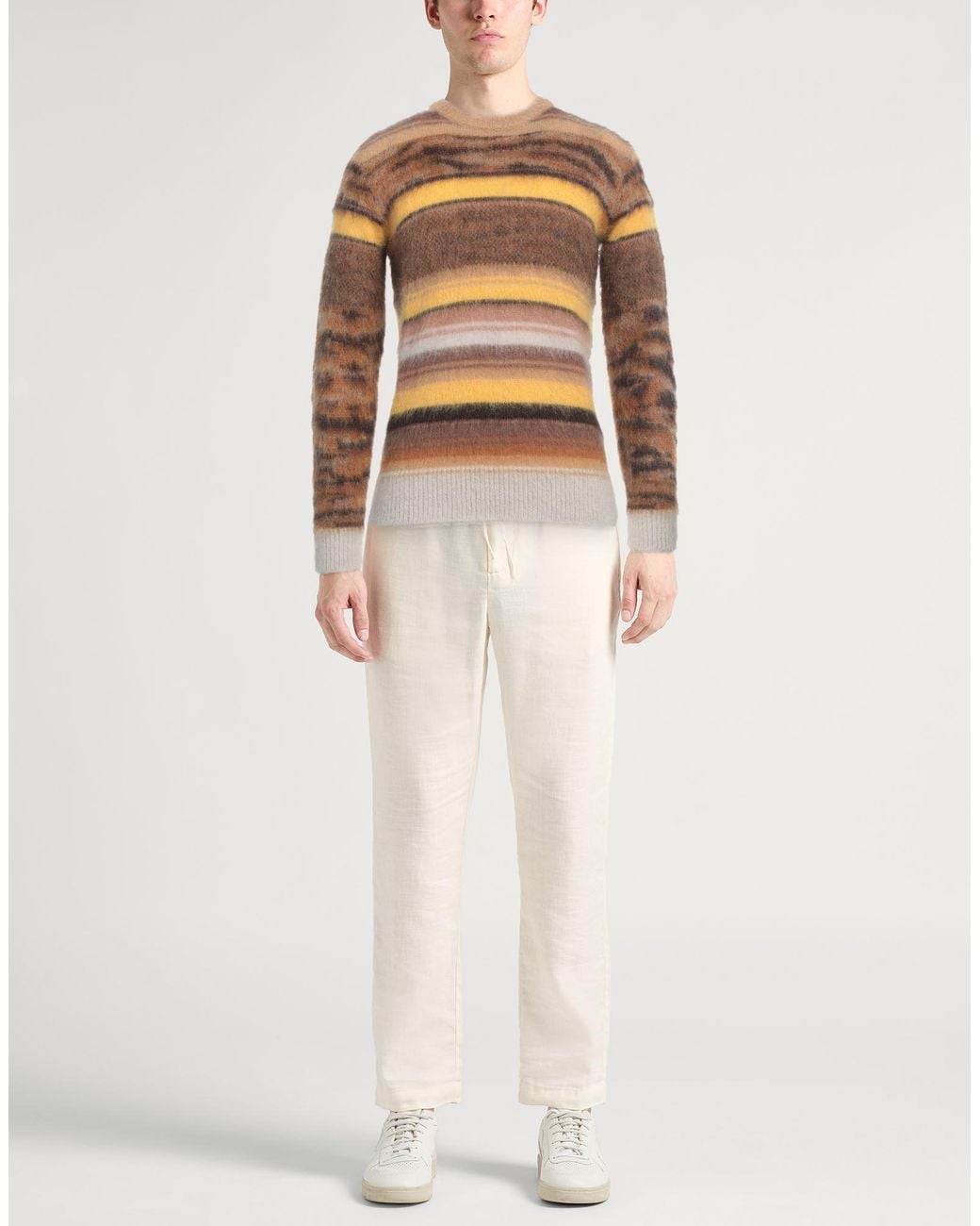 Roberto Collina Orange Sand Sweater Superkid Mohair, Nylon, Wool for men