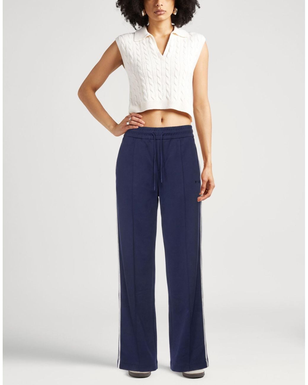 MSGM Blue Pants Polyester, Cotton