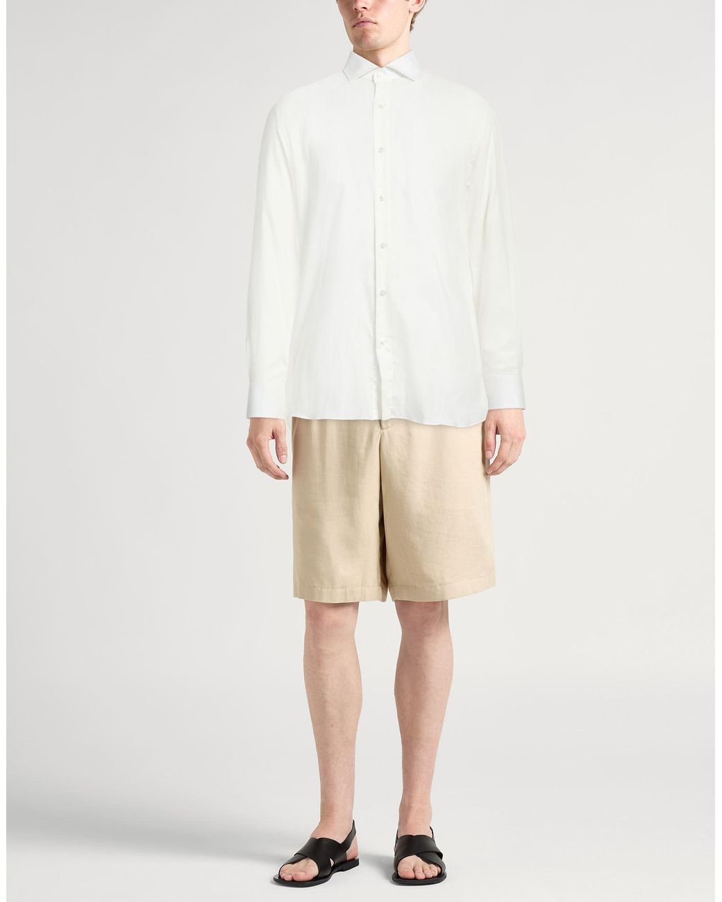 Caruso White Shirt Cotton for men