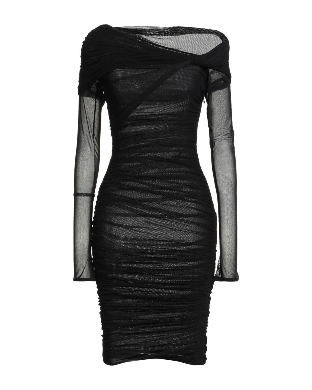 Mugler Black Mini Dress Polyacrylic, Elastane