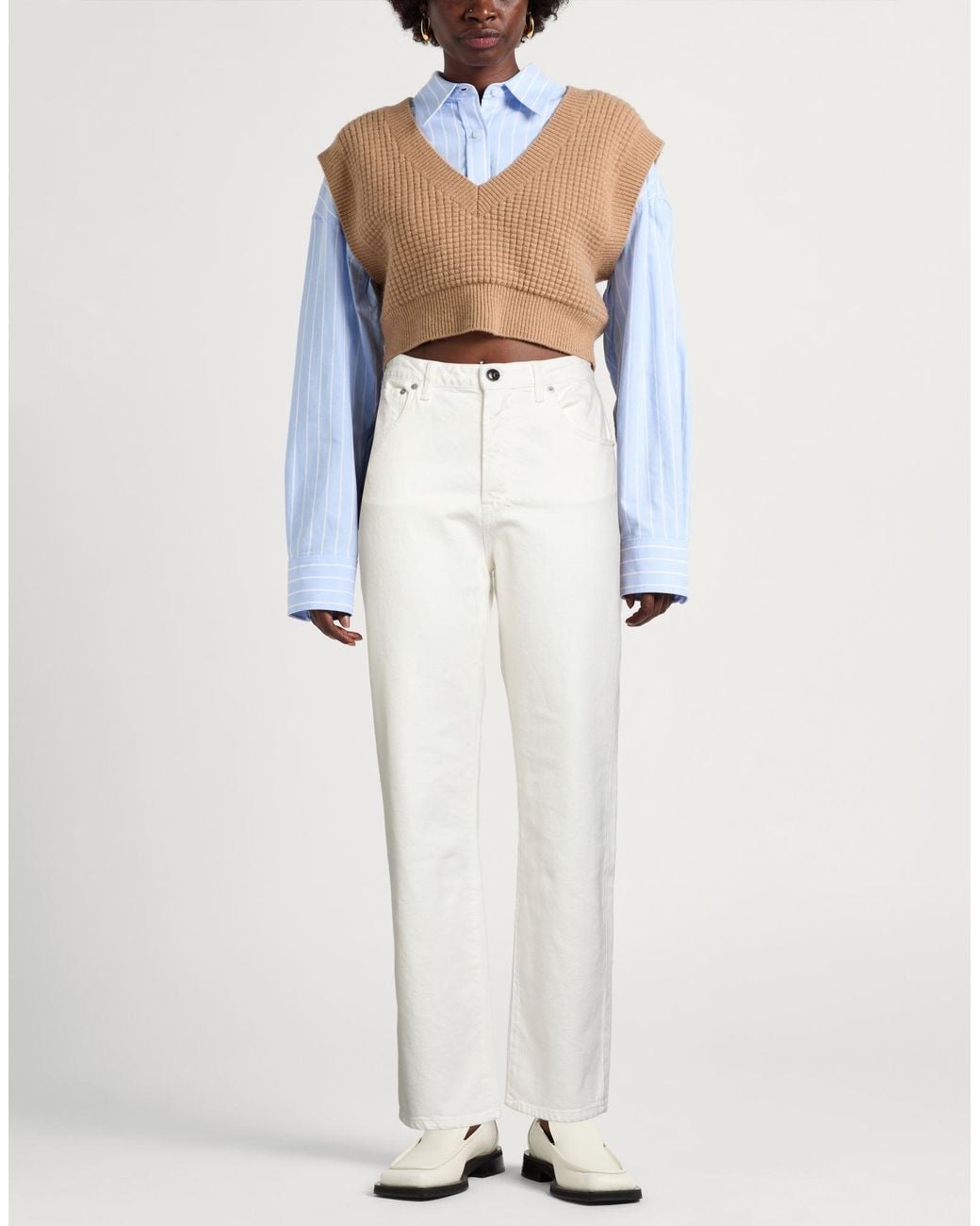 Semicouture White Jeans Cotton, Elastane