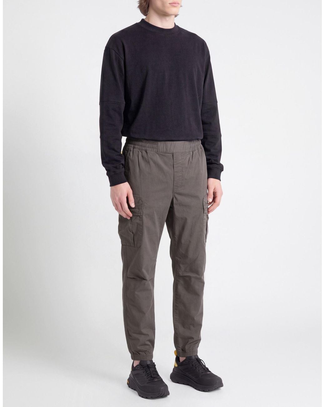 Parajumpers Gray Pants Cotton, Elastane for men