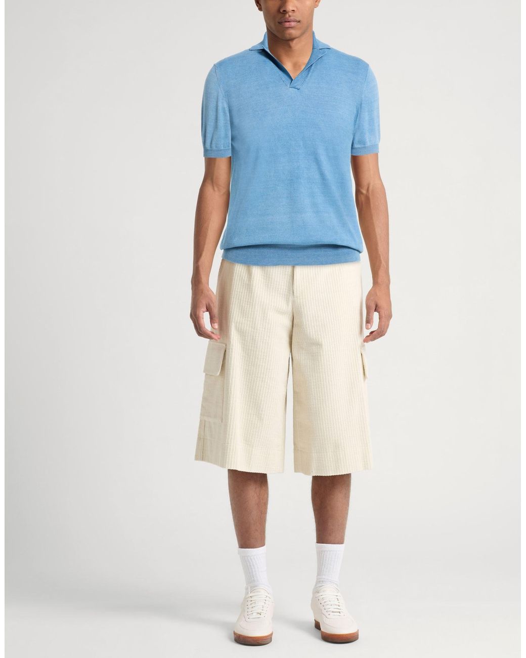 Drumohr Blue Slate Sweater Cotton for men