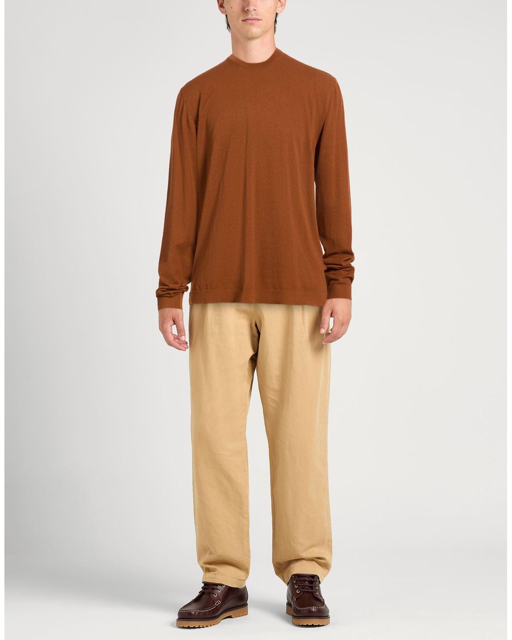 Alpha Studio Brown Sweater Cotton, Polyester for men