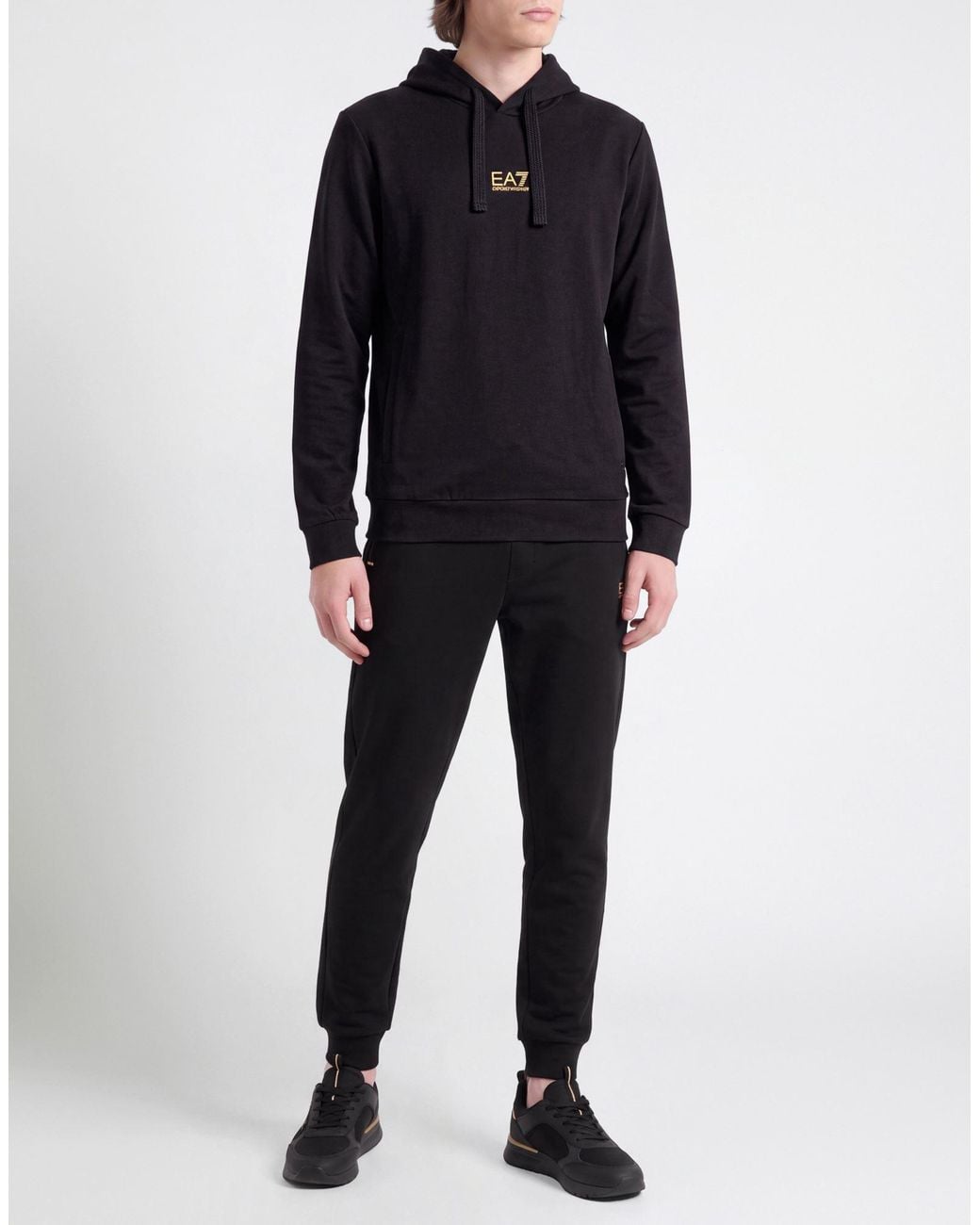 EA7 Black Sweatshirt Cotton for men