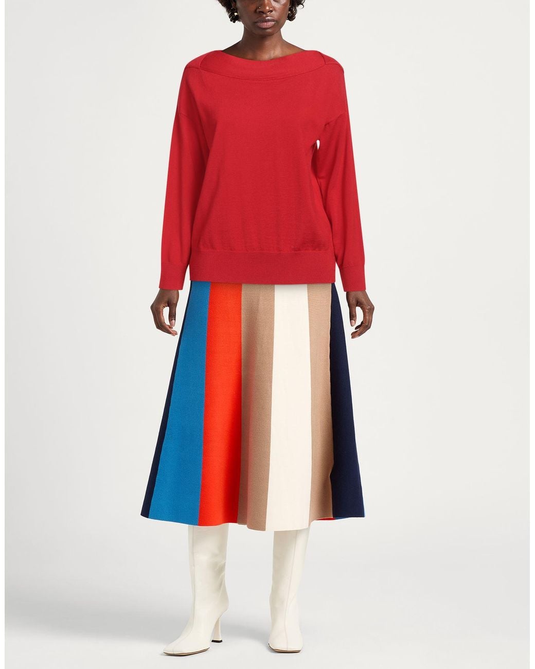 Alpha Studio Red Sweater Merino Wool