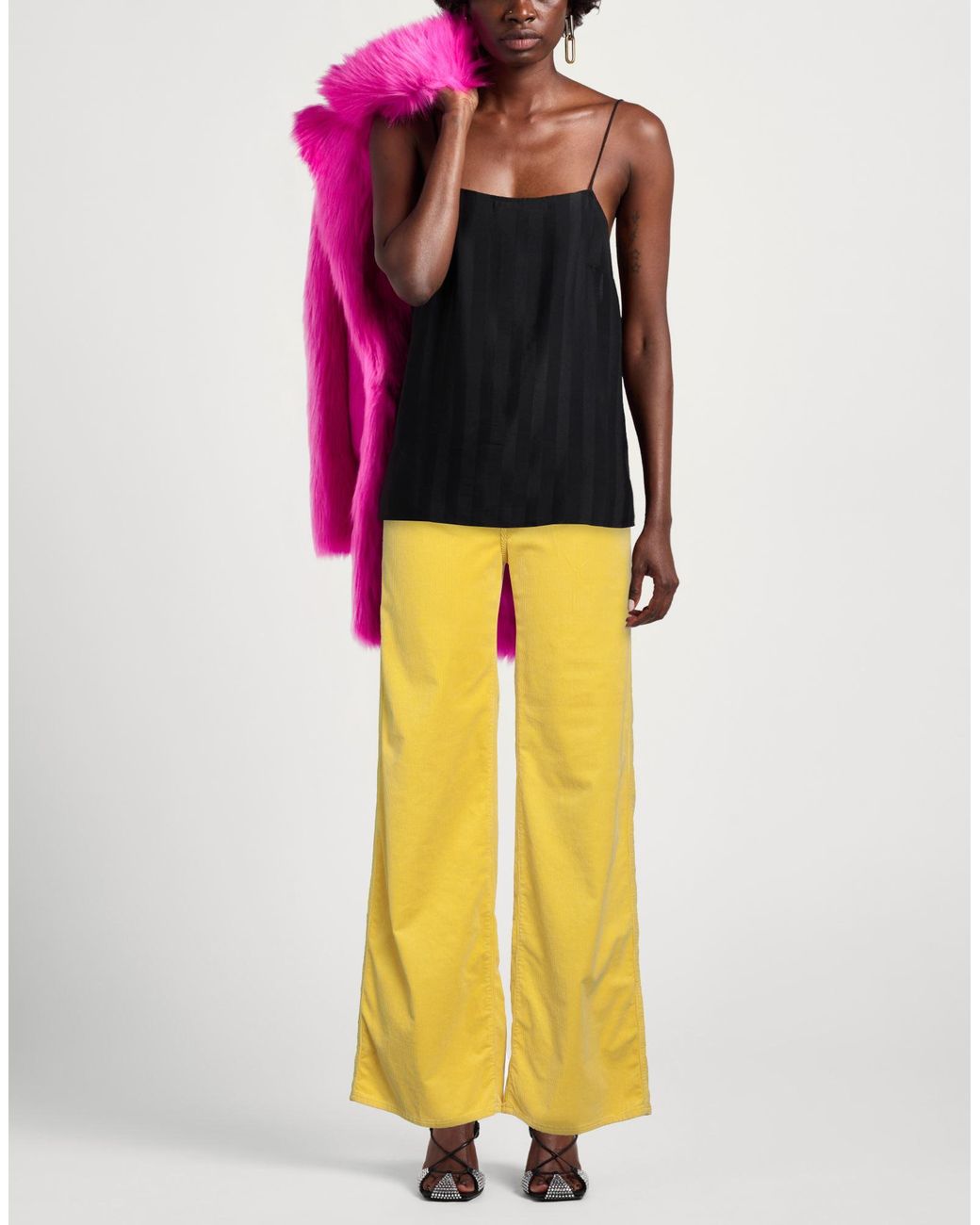 Department 5 Yellow Pants Cotton, Modal, Polyester, Rubber