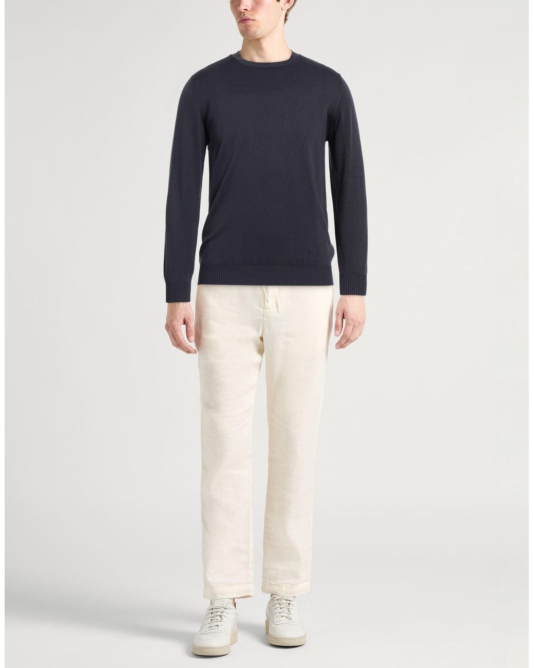 Fedeli Blue Sweater Cotton for men