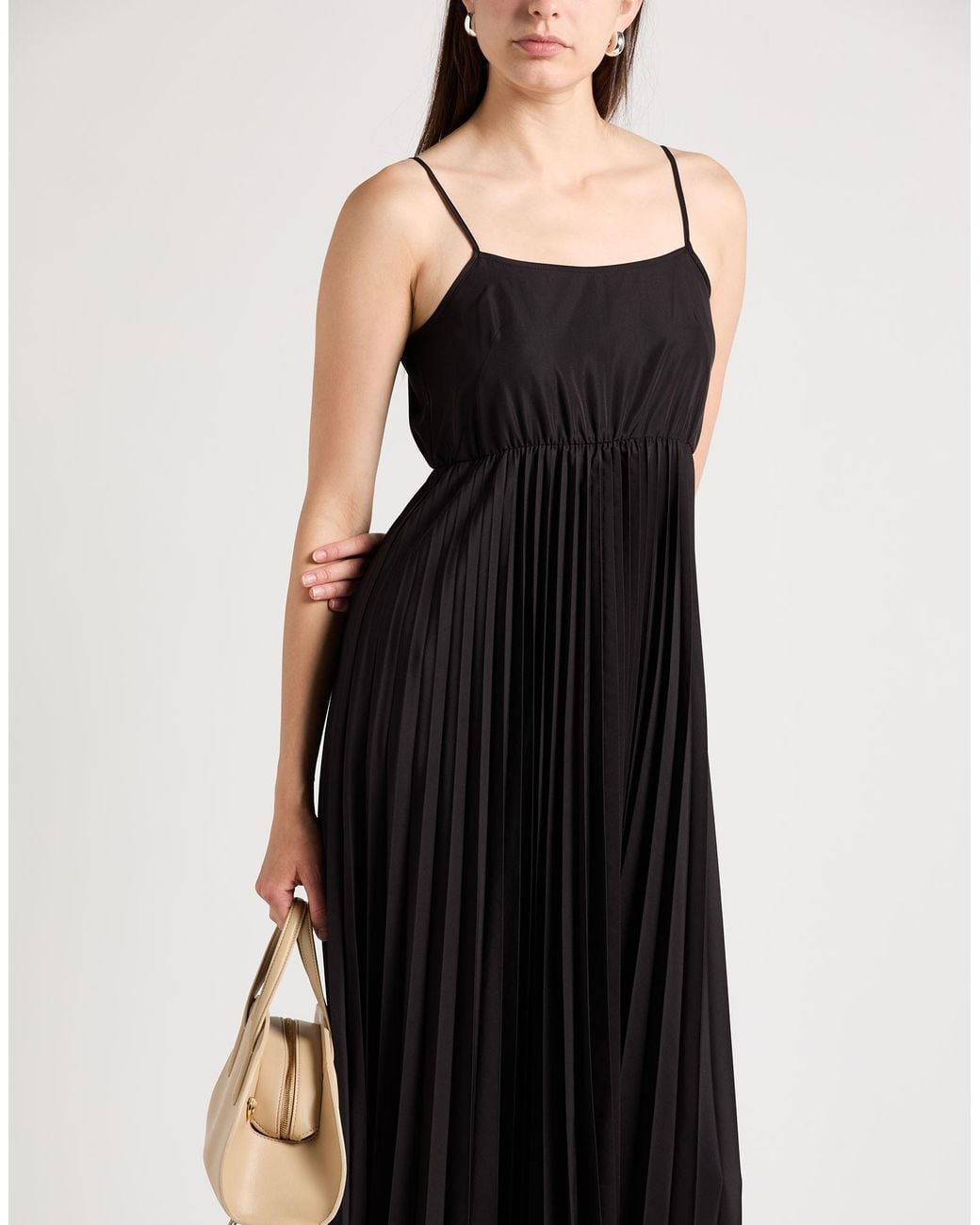 MEIMEIJ Black Midi Dress Viscose, Polyamide, Elastane, Polyester