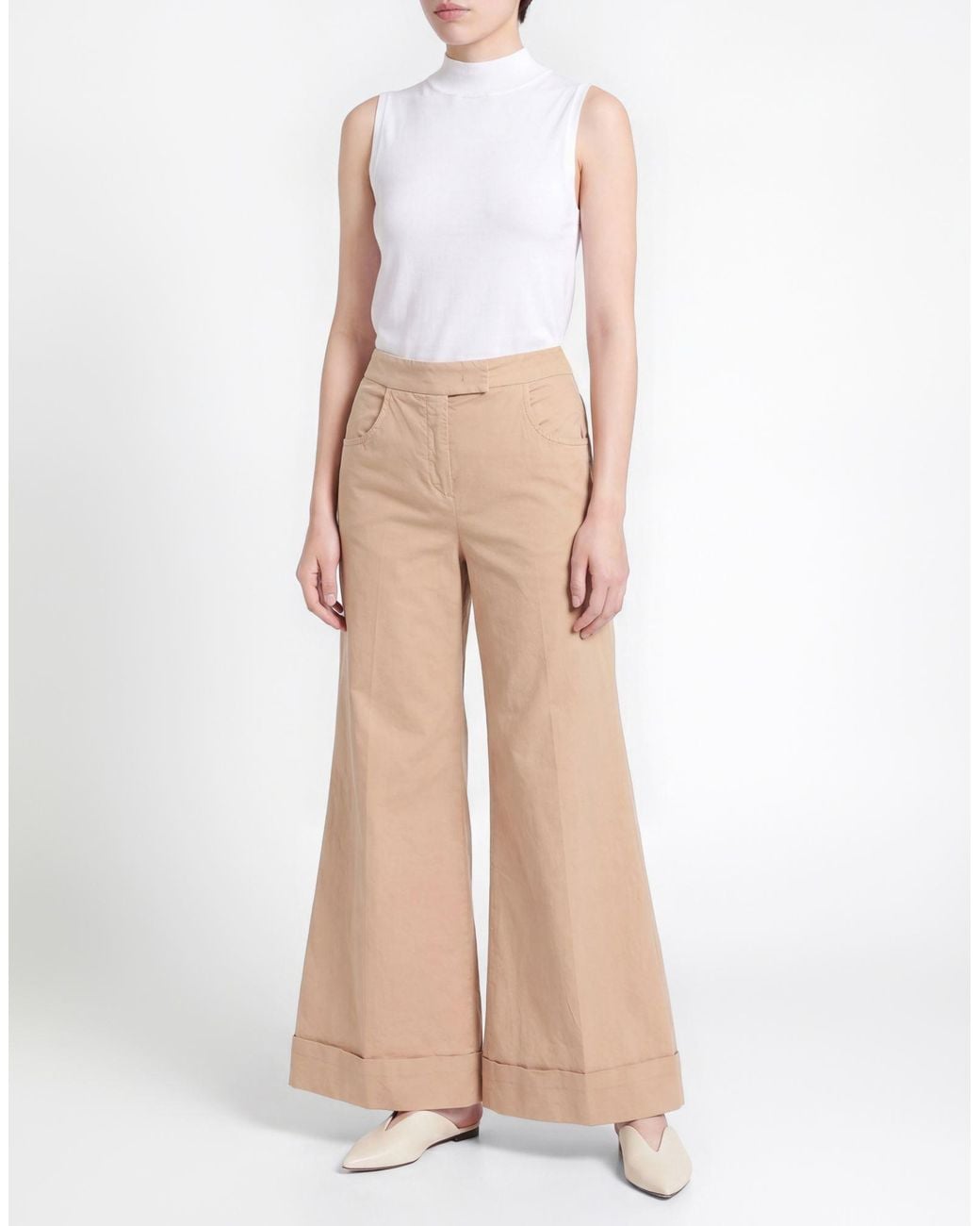 Via Masini 80 Natural Pants Cotton, Elastomultiester, Elastane