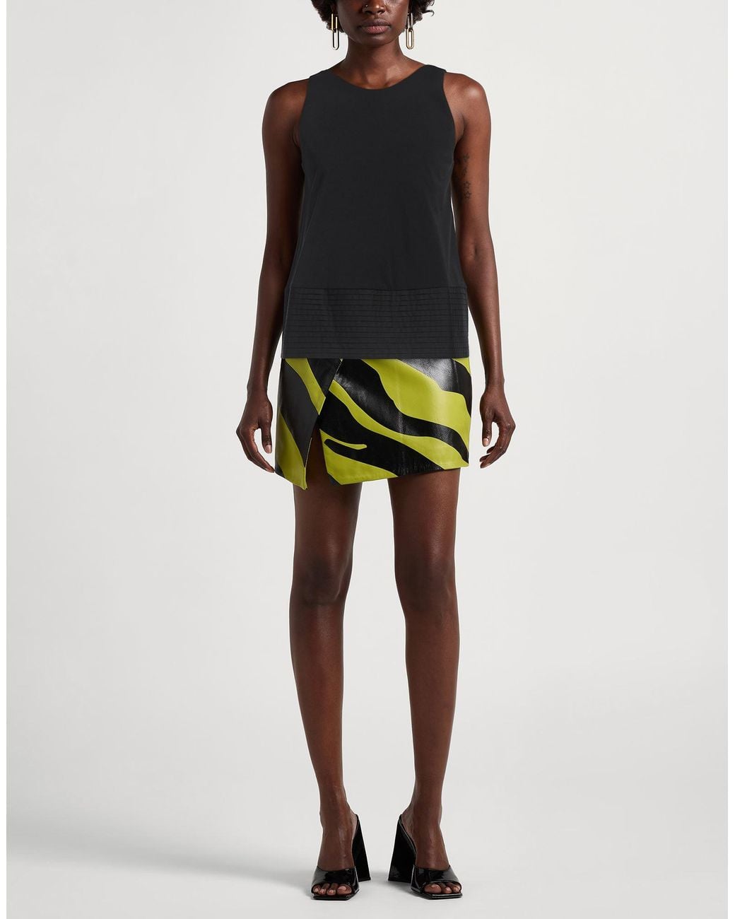 Alpha Studio Black Top Cotton, Elastane