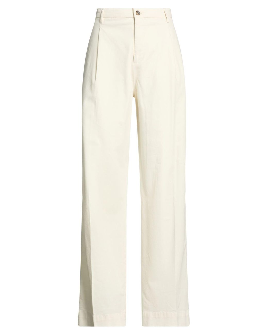 Briglia 1949 White Ivory Pants Modal, Cotton, Elastane