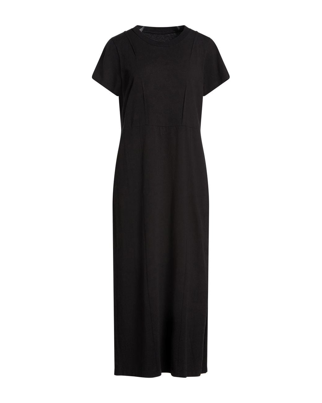 MM6 by Maison Margiela Black Midi Dress Cotton, Elastane