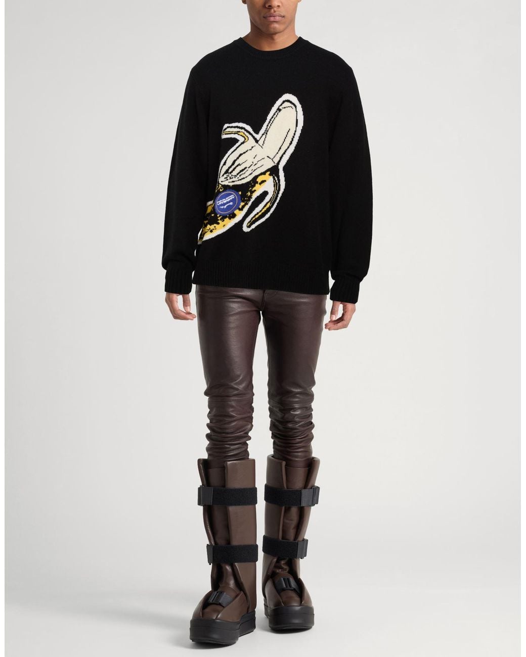 Charles Jeffrey Black Sweater Lambswool, Nylon for men