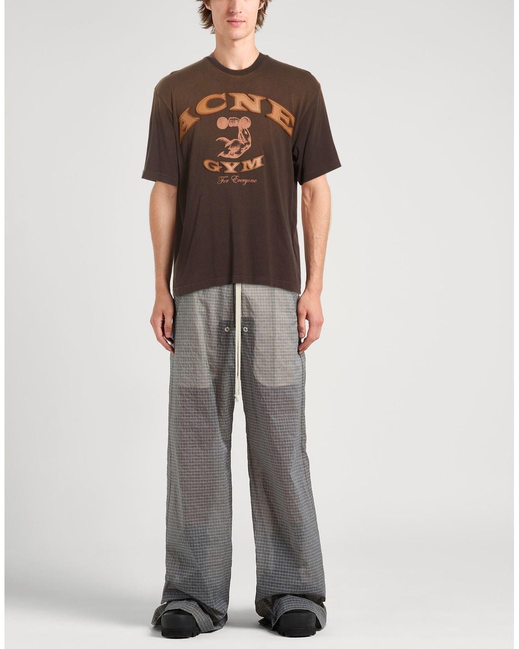 Acne Brown Dark T-Shirt Cotton for men