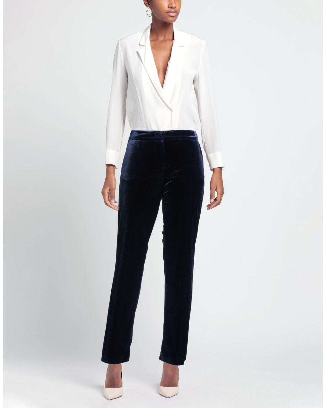 Compagnia Italiana Blue Pants Polyester, Elastane