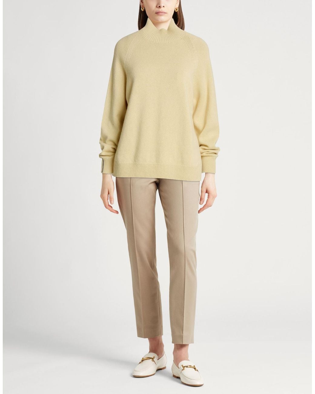 Peserico Natural Turtleneck Virgin Wool, Silk, Cashmere
