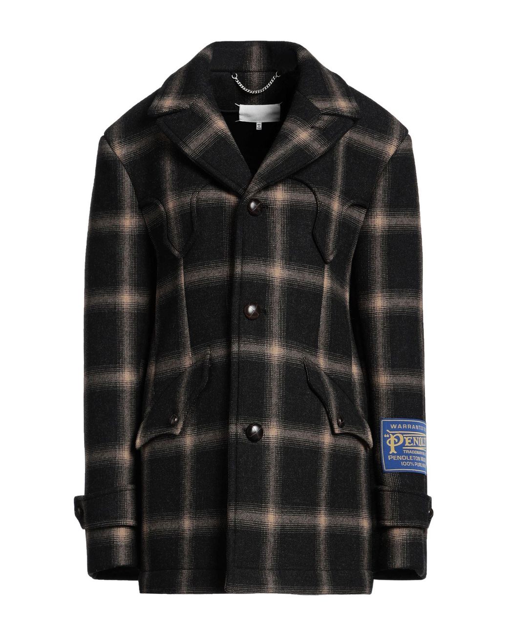 Maison Margiela Black Charcoal Coat Wool