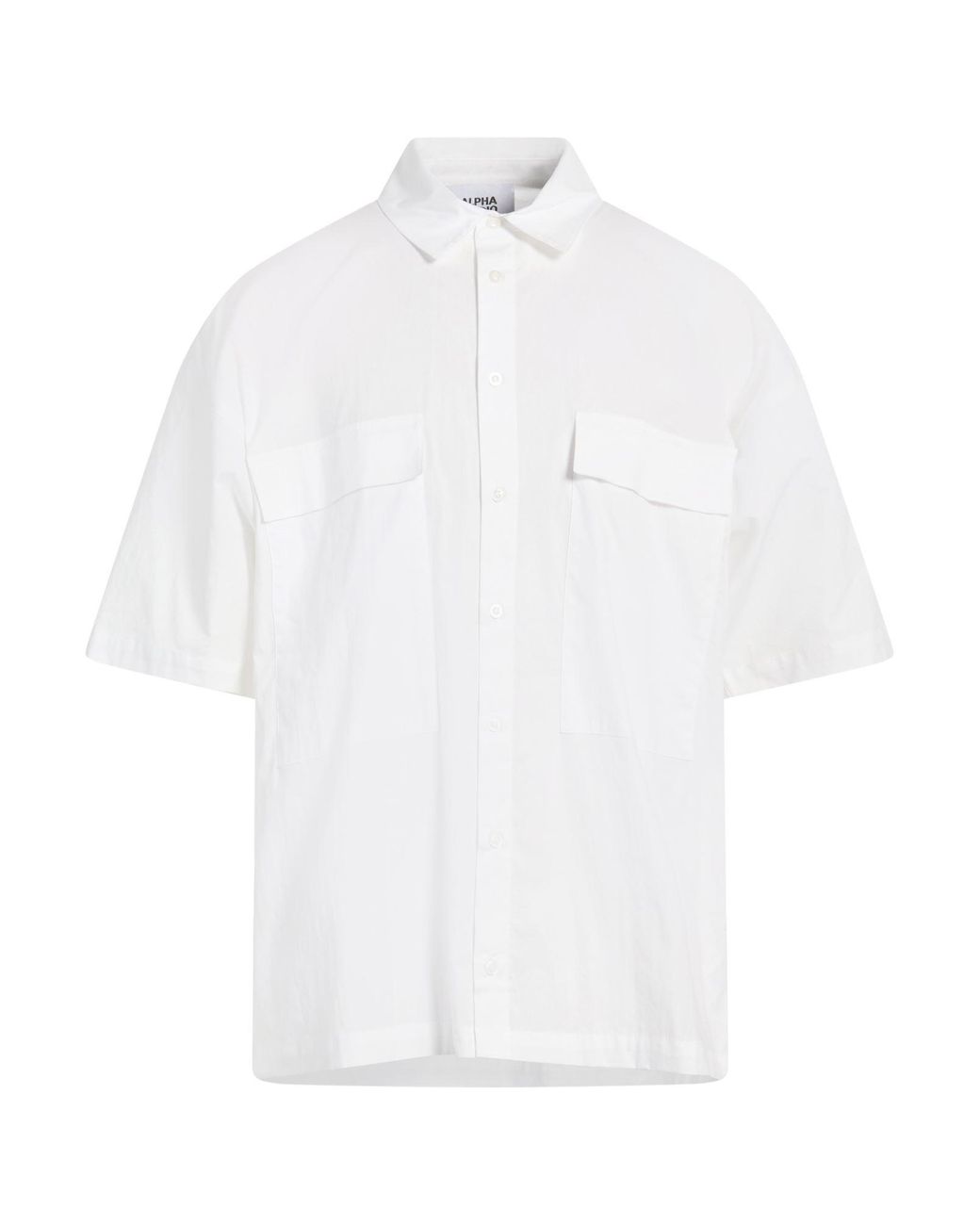 Alpha Studio White Shirt Cotton, Elastane for men