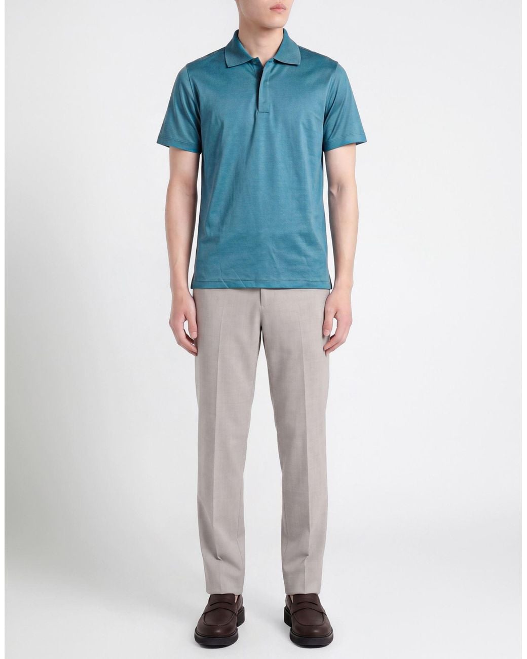 Polo Moorer de hombre de color Blue