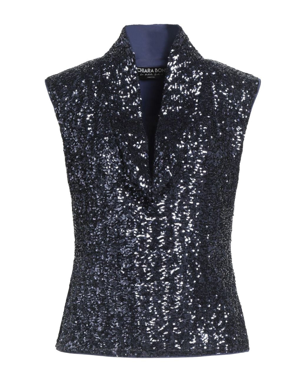 La Petite Robe Di Chiara Boni Blue Top Polyester, Polyamide, Elastane