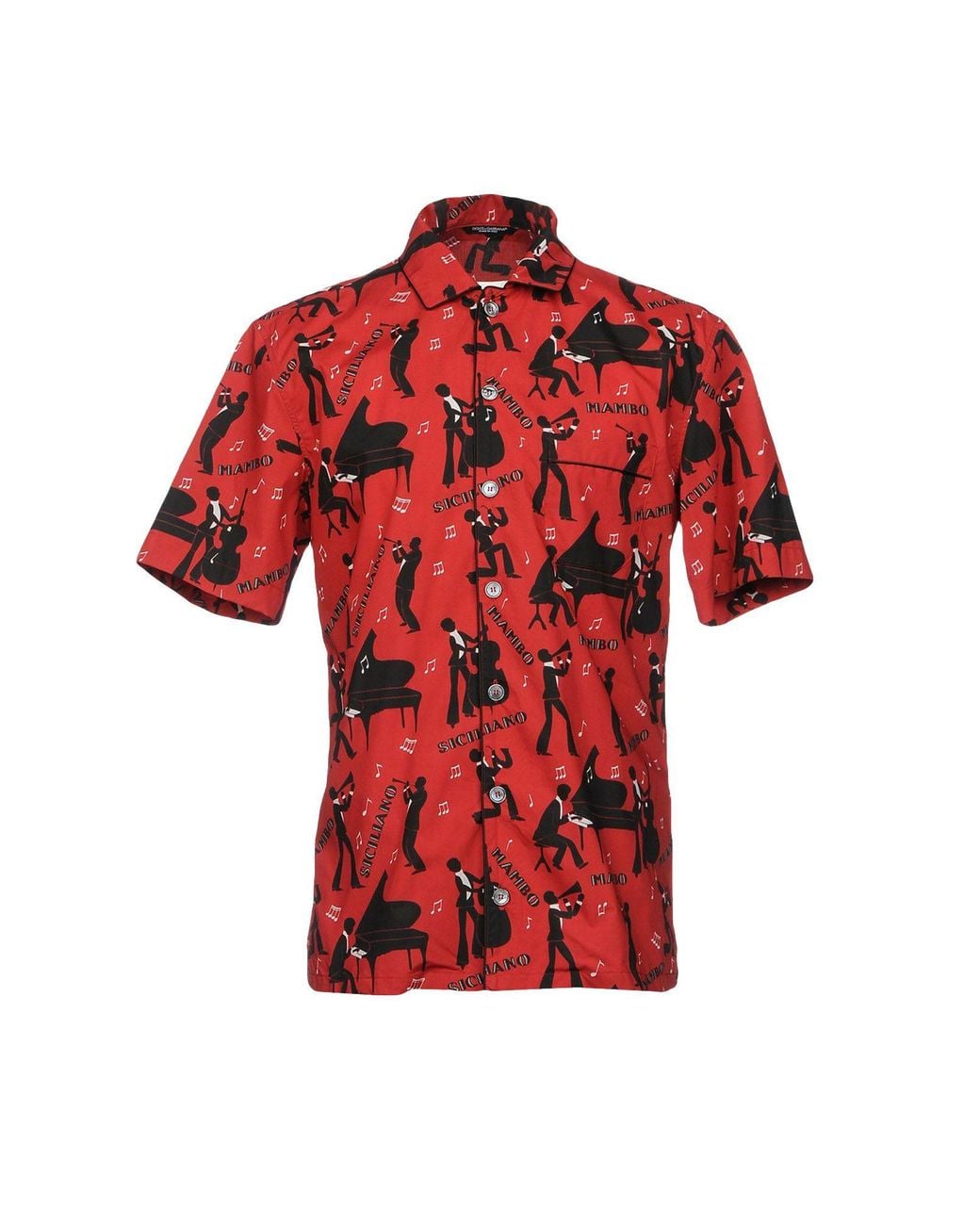 Dolce & Gabbana Red Shirt Cotton, Silk for men