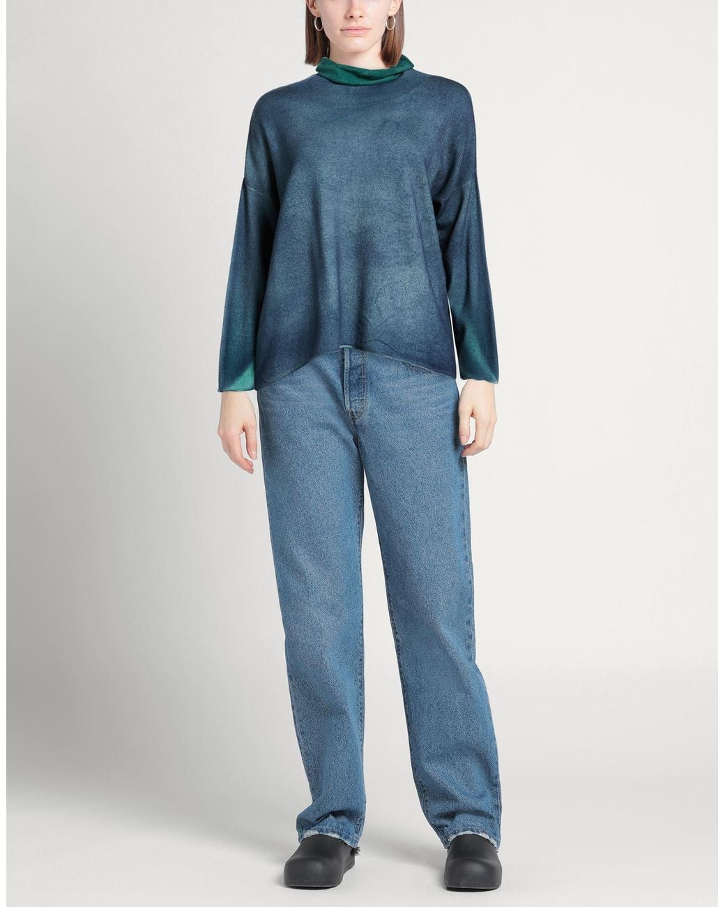 ALESSANDRO ASTE Blue Slate Turtleneck Merino Wool, Cashmere