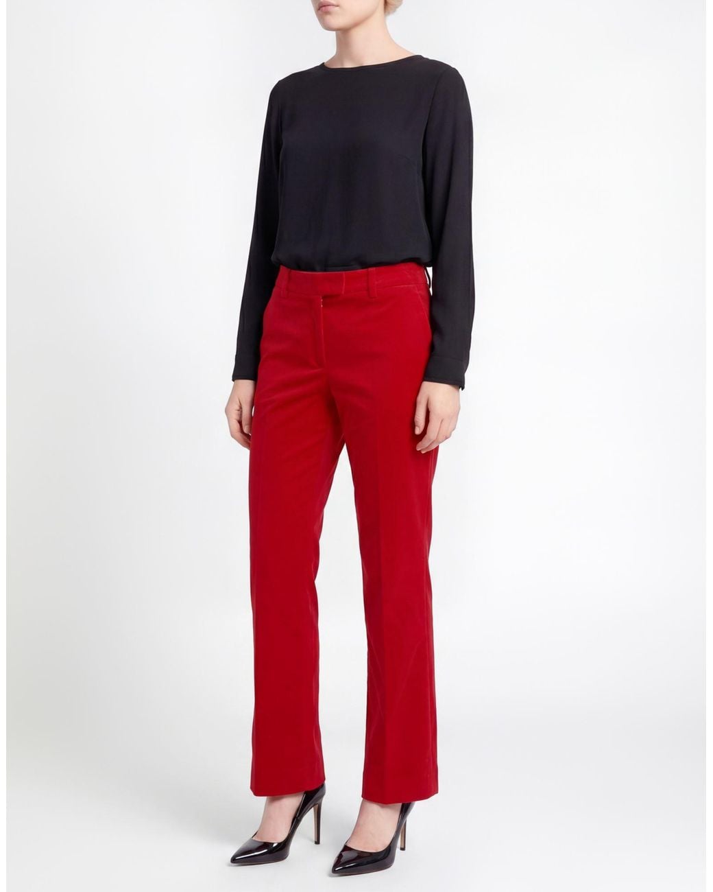 Alberto Biani Red Pants Cotton, Elastane