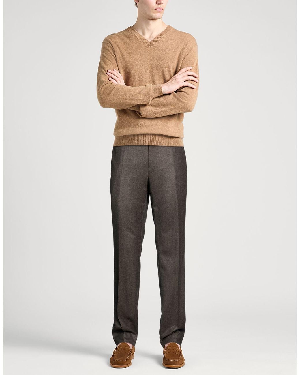 Corneliani Gray Pants Virgin Wool for men