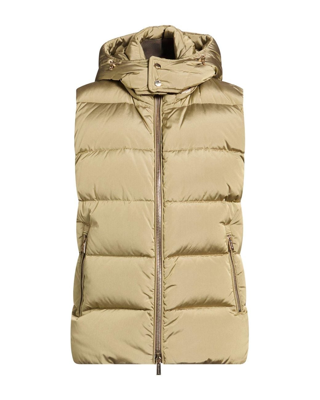 Moorer Natural Khaki Vest Silk, Polyamide