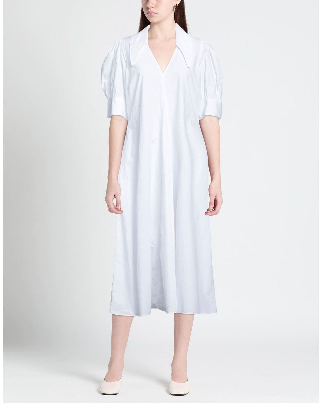 Ganni White Midi Dress