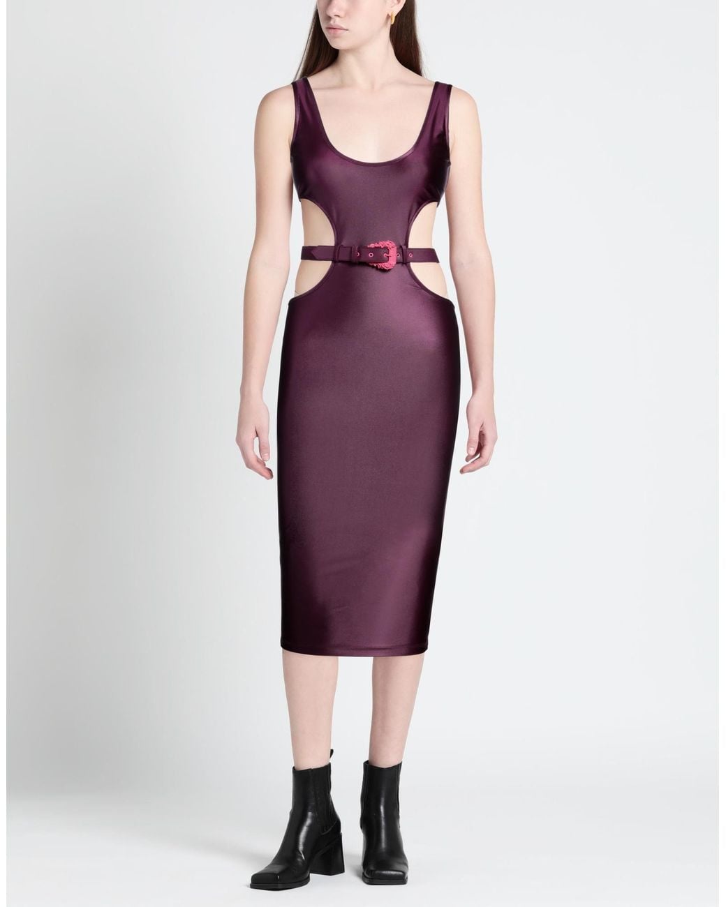 Versace Jeans Couture Purple Midi Dress