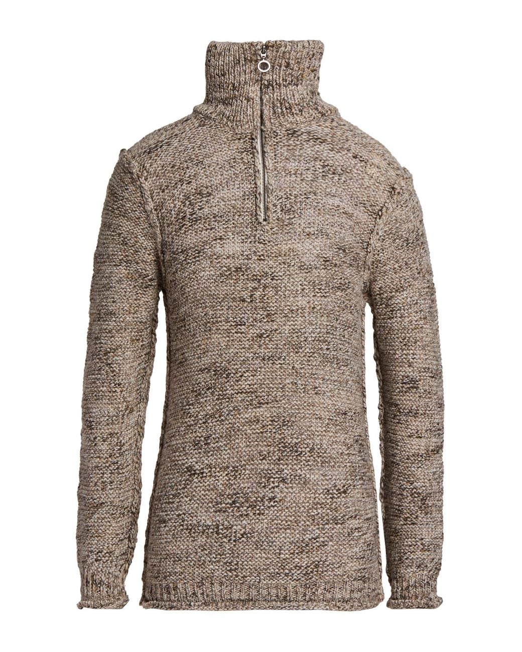Daniele Alessandrini Brown Cream Turtleneck Acrylic, Wool, Alpaca Wool for men