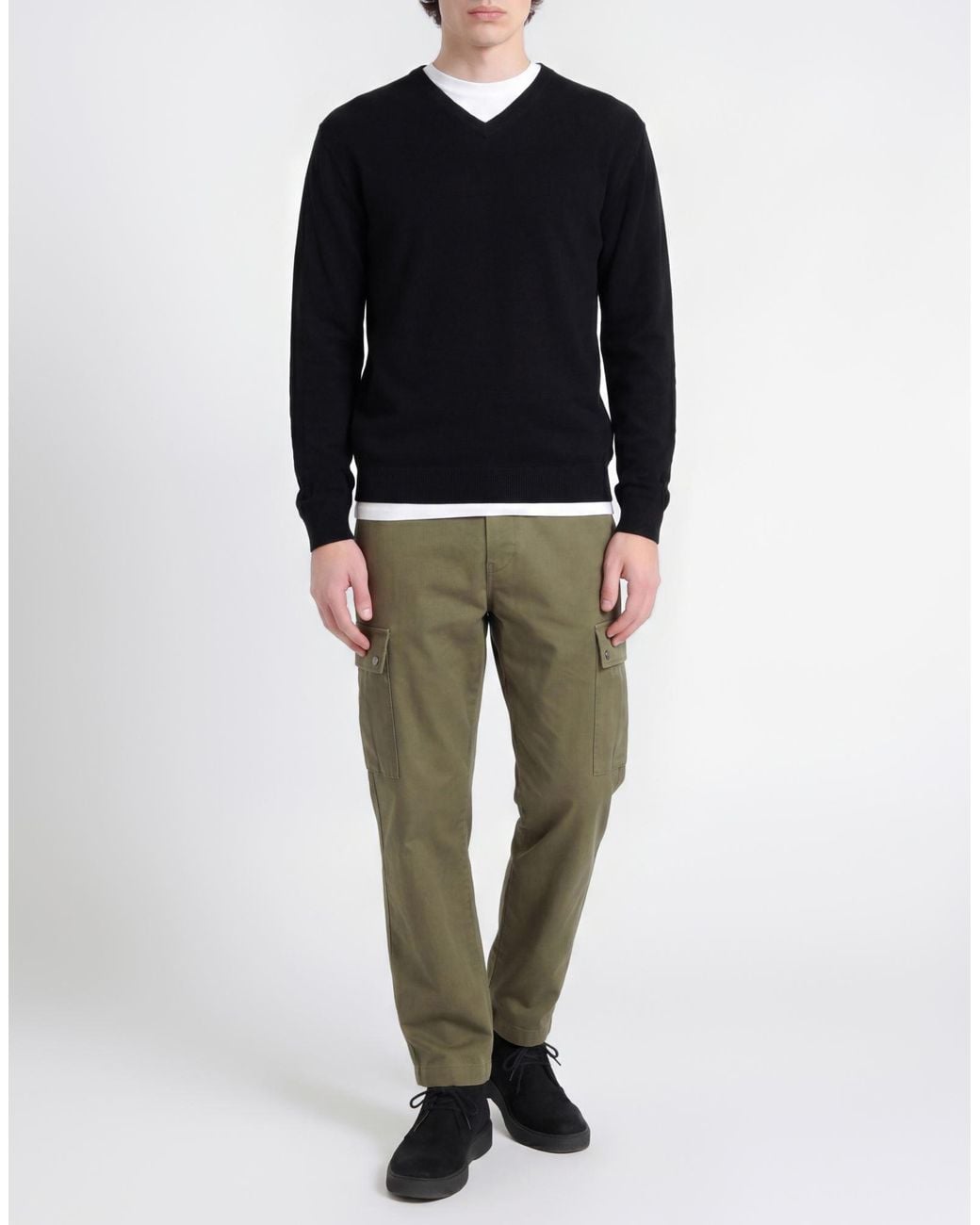 40weft Black Sweater Viscose, Cotton, Polyamide for men