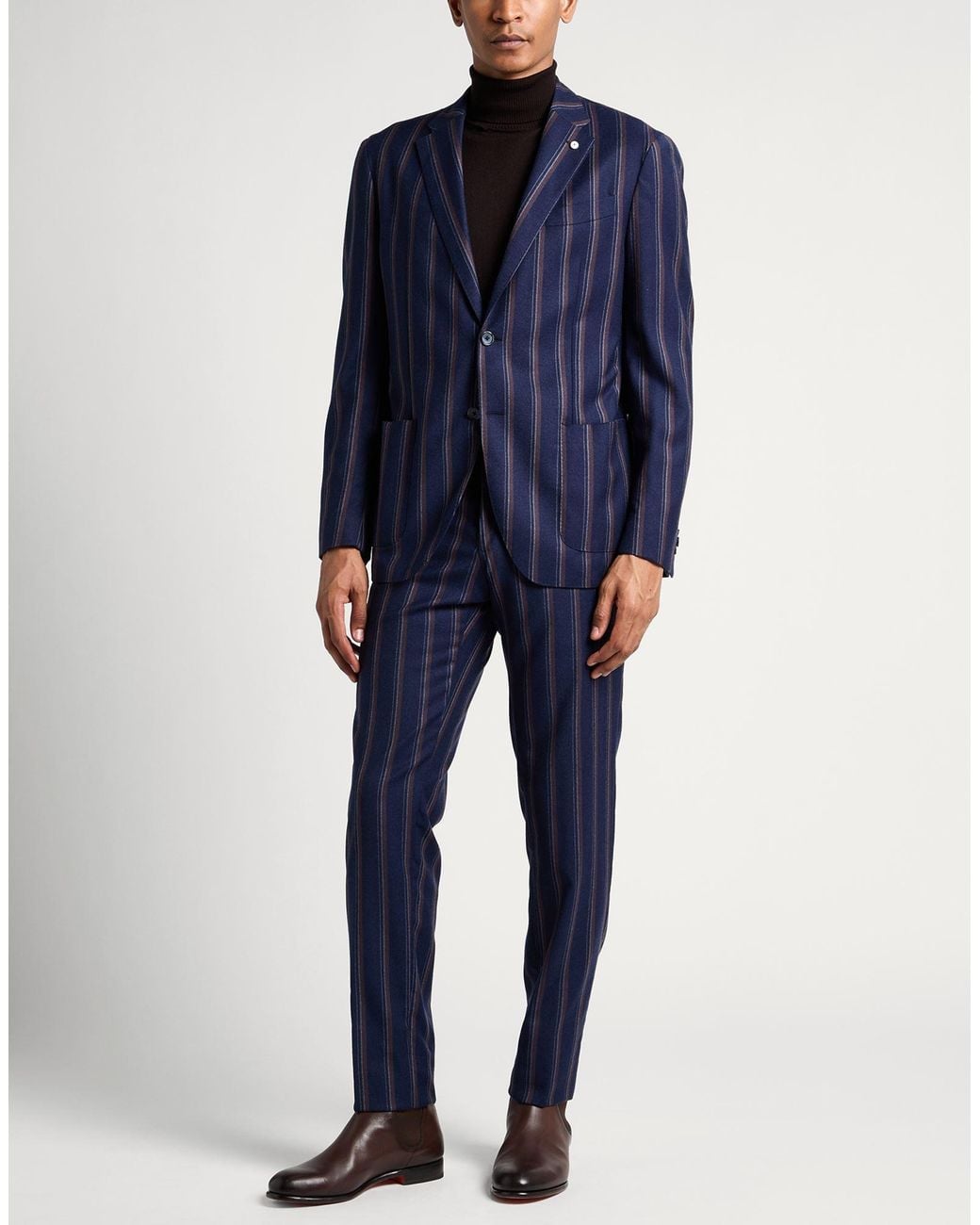 L.b.m. 1911 Blue Suit Virgin Wool, Elastane for men